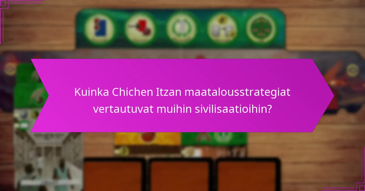 Kuinka Chichen Itzan maatalousstrategiat vertautuvat muihin sivilisaatioihin?