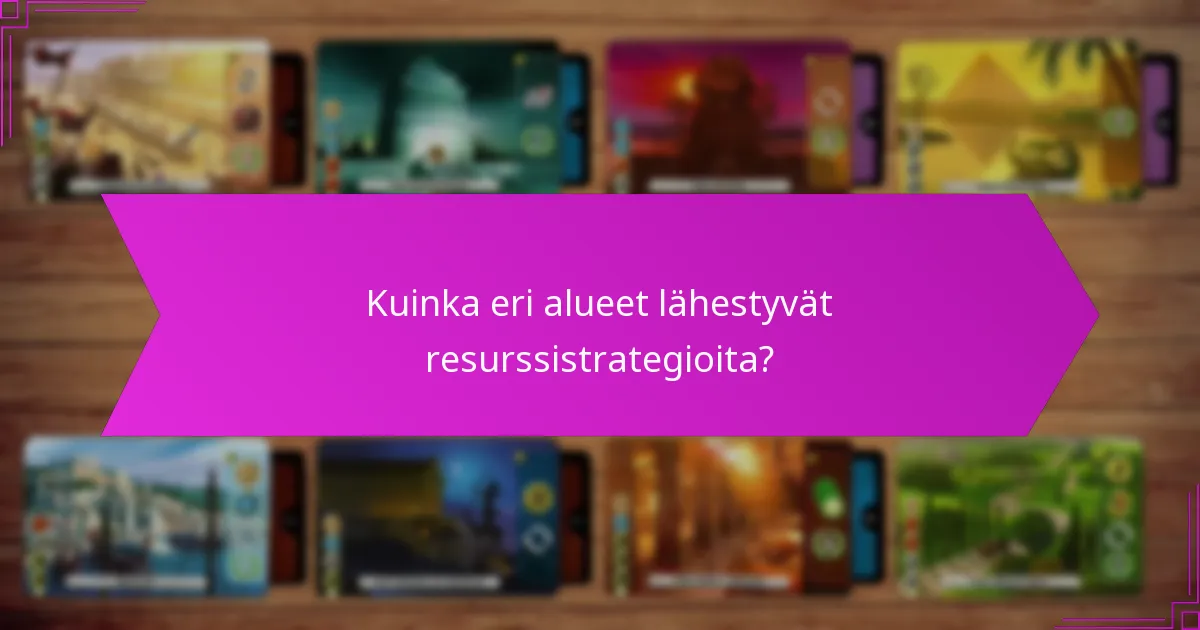 Kuinka eri alueet lähestyvät resurssistrategioita?