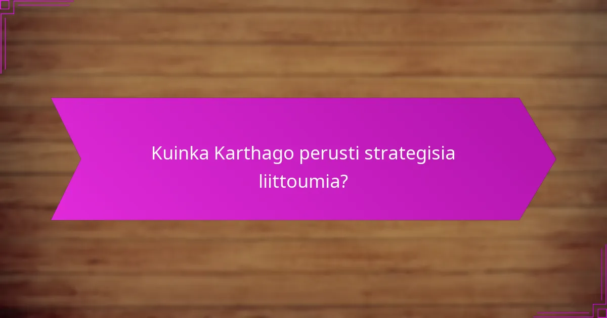 Kuinka Karthago perusti strategisia liittoumia?