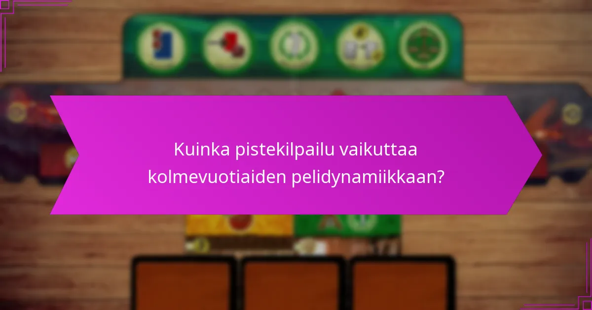 Kuinka pistekilpailu vaikuttaa kolmevuotiaiden pelidynamiikkaan?