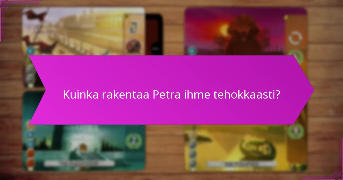 Kuinka rakentaa Petra ihme tehokkaasti?