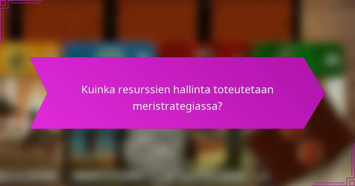 Kuinka resurssien hallinta toteutetaan meristrategiassa?