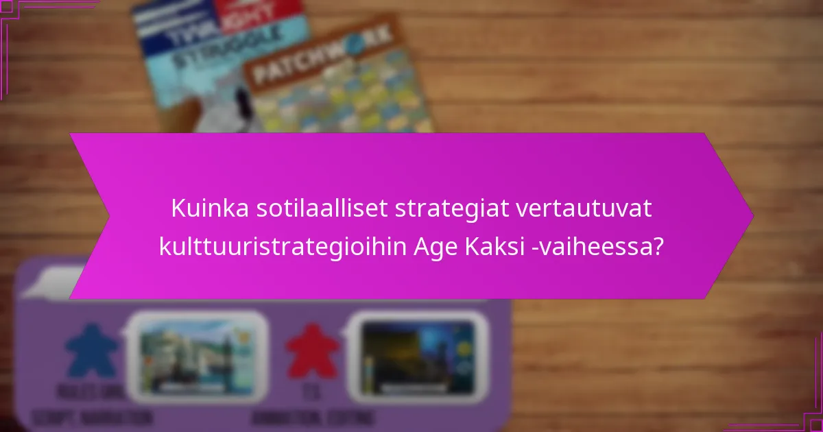 Kuinka sotilaalliset strategiat vertautuvat kulttuuristrategioihin Age Kaksi -vaiheessa?