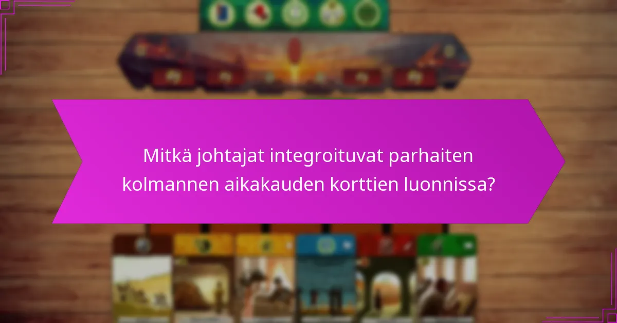 Mitkä johtajat integroituvat parhaiten kolmannen aikakauden korttien luonnissa?