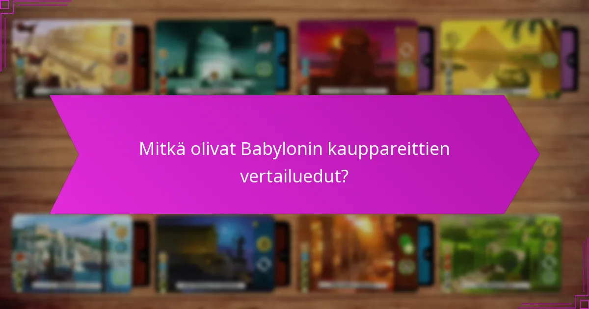 Mitkä olivat Babylonin kauppareittien vertailuedut?