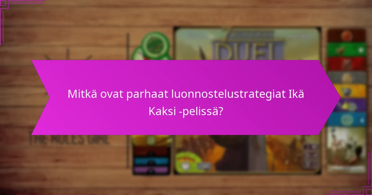 Mitkä ovat parhaat luonnostelustrategiat Ikä Kaksi -pelissä?