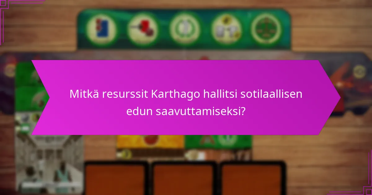 Mitkä resurssit Karthago hallitsi sotilaallisen edun saavuttamiseksi?