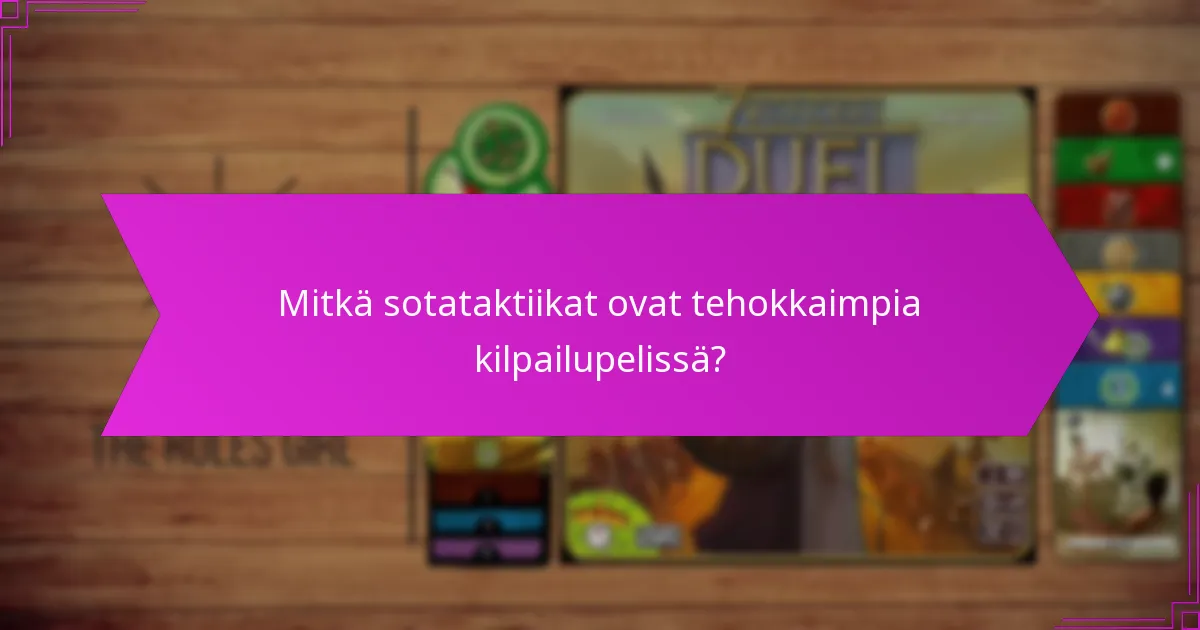 Mitkä sotataktiikat ovat tehokkaimpia kilpailupelissä?